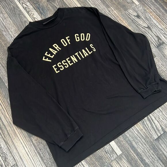 🔥🔥 ESSENTIALS FEAR OF GOD Long Sleeve Oversized Designer Tee Men Sz M (fits XL - Picture 2 of 12